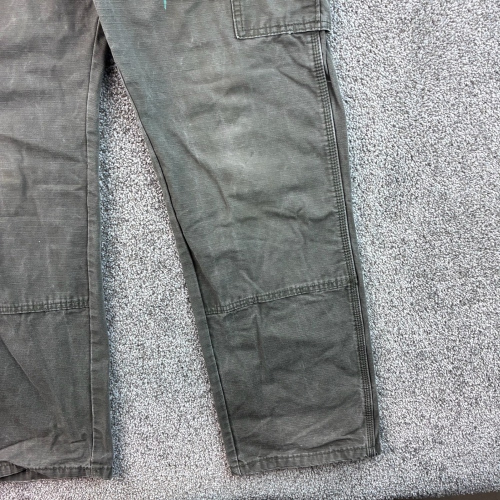 Wrangler Riggs Cargo Pants Mens 36x34 Olive Green Carpenter Ripstop Canvas - Picture 3 of 7
